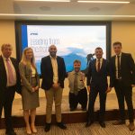Purple staff members including, Phil Allen, Kristine Alderman, Erkan Ibrahim, Mike Adams, Aimen Chouchane and Mark Flint at the launch event for the Leading from the Front review in collaboration with KPMG.