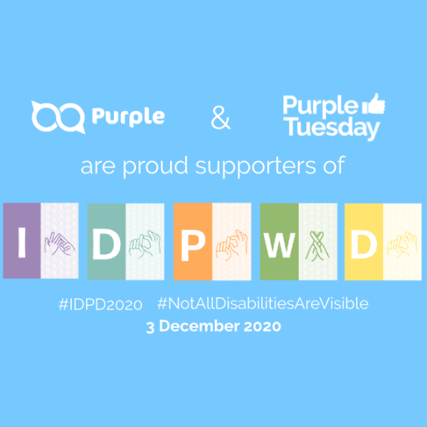 Purple and Purple Tuesday are proud supporters of the International day of persons with disabilities.